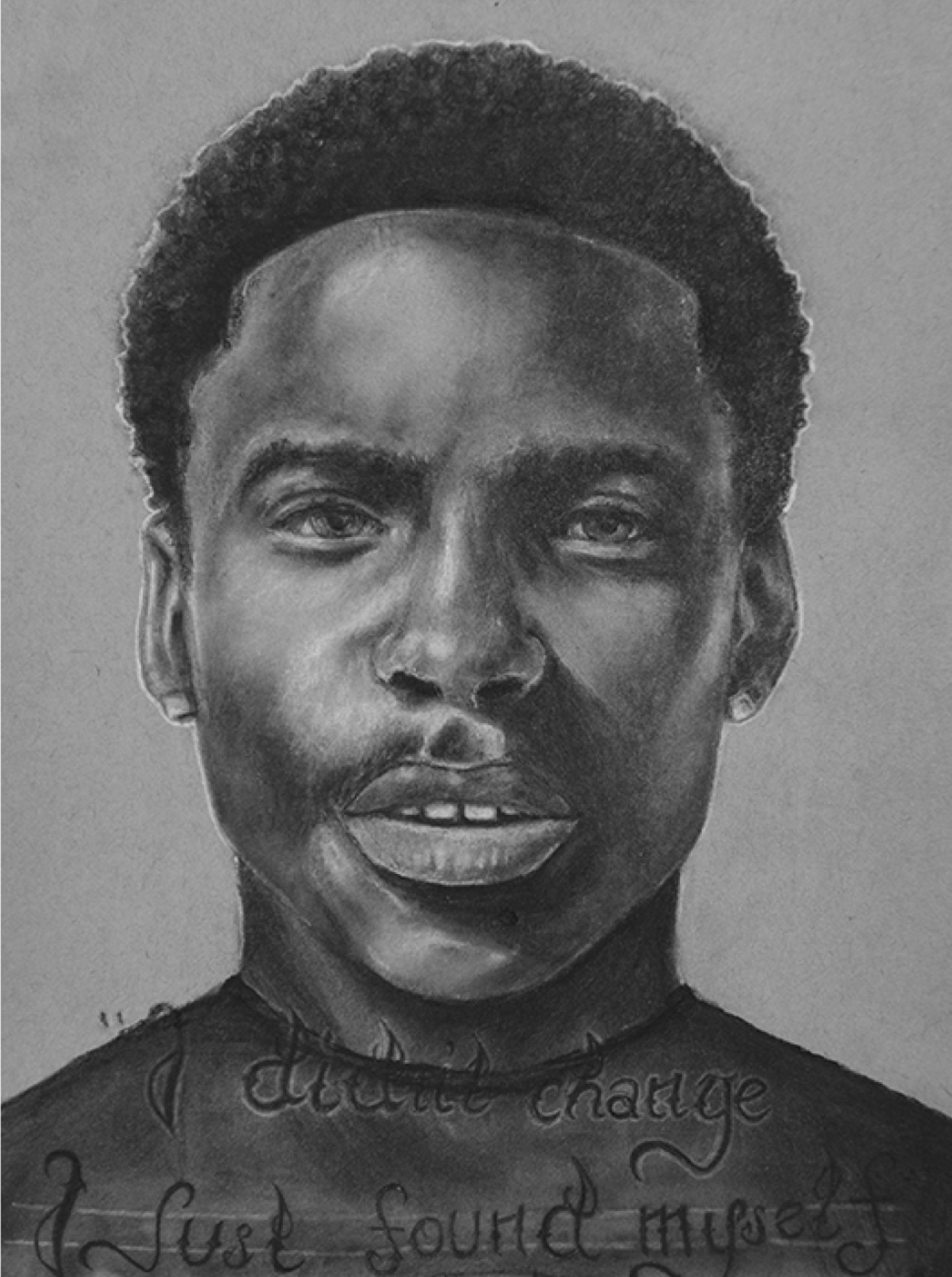 Black and white portrait of a young black man