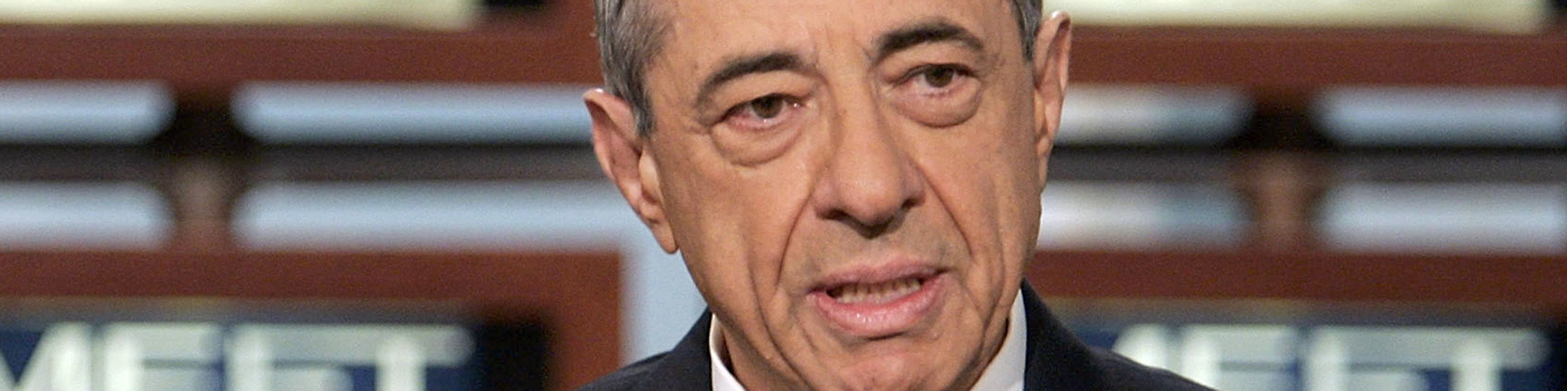 a close up photo of former new york governor mario cuomo on the set of meet the press