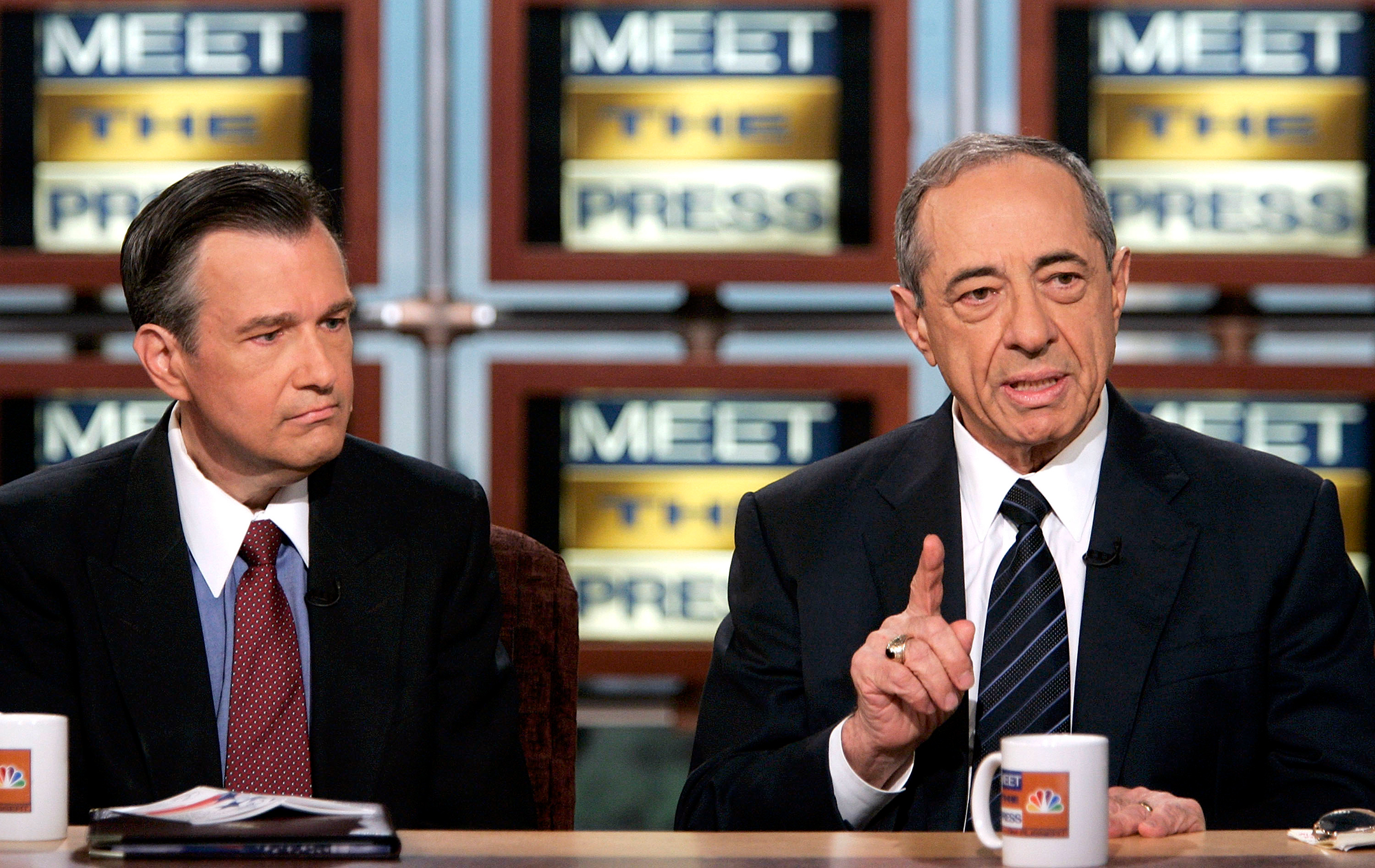 photo of former new york governor mario cuomo on the set of meet the press
