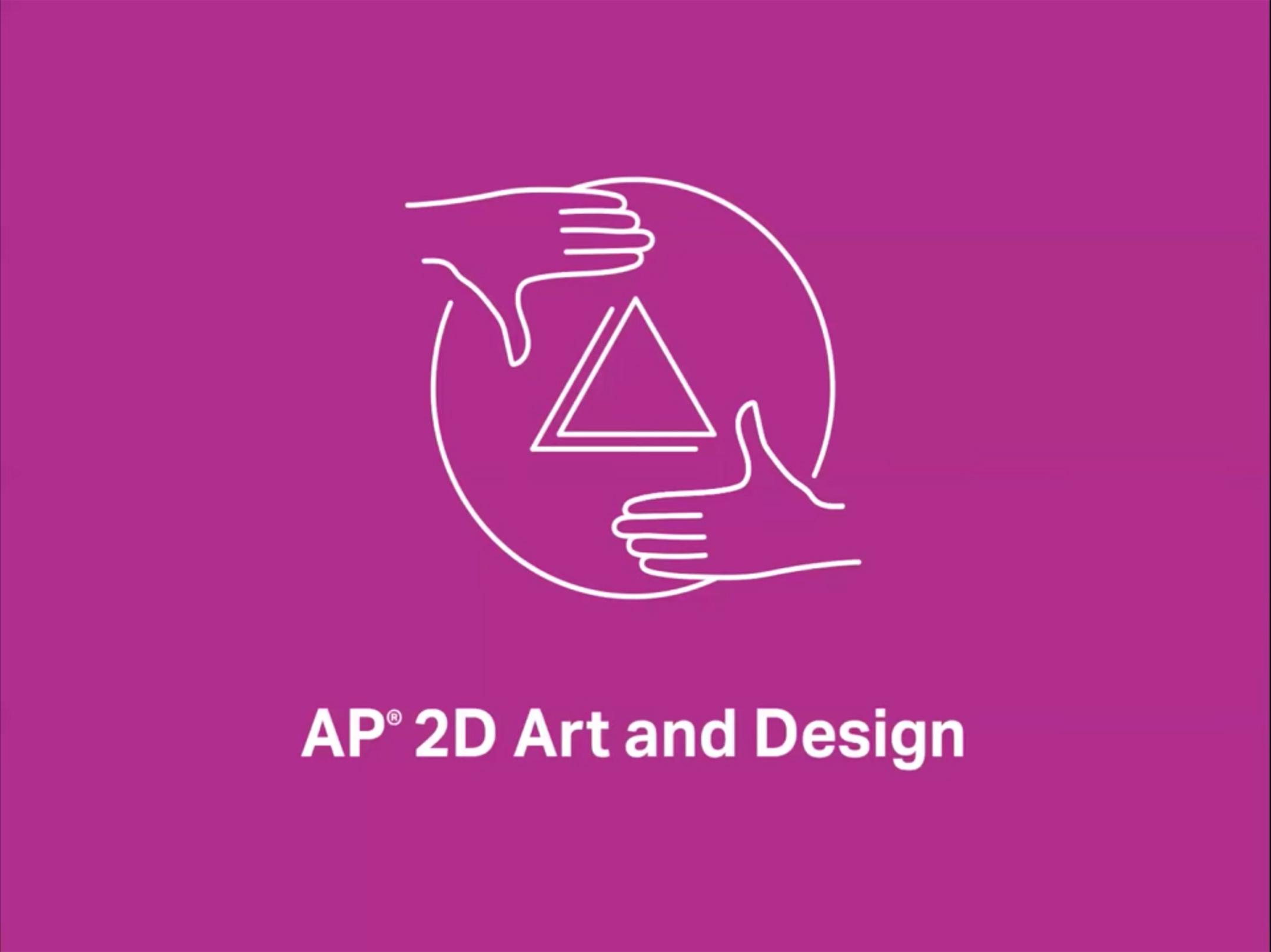 white icon representing ap 2D art and design on a magenta background