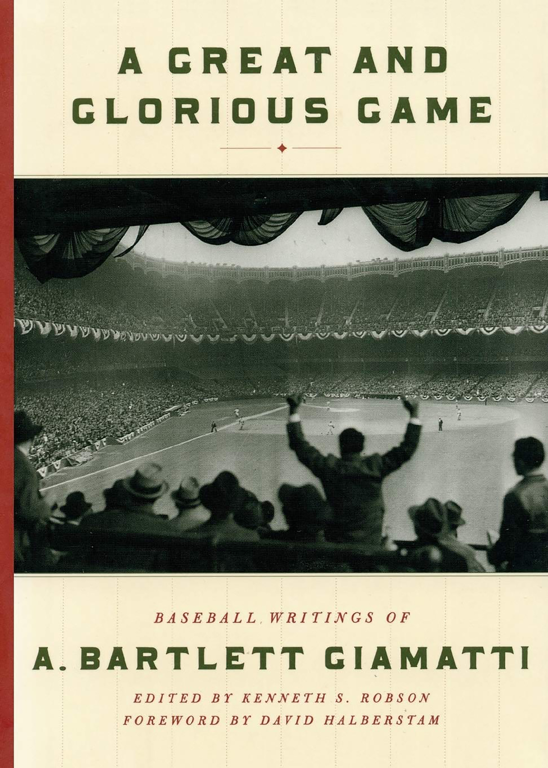 The cover of A. Bartlett Giamatti's book "A Great and Glorious Game," which includes his essay "The Green Fields of the Mind"