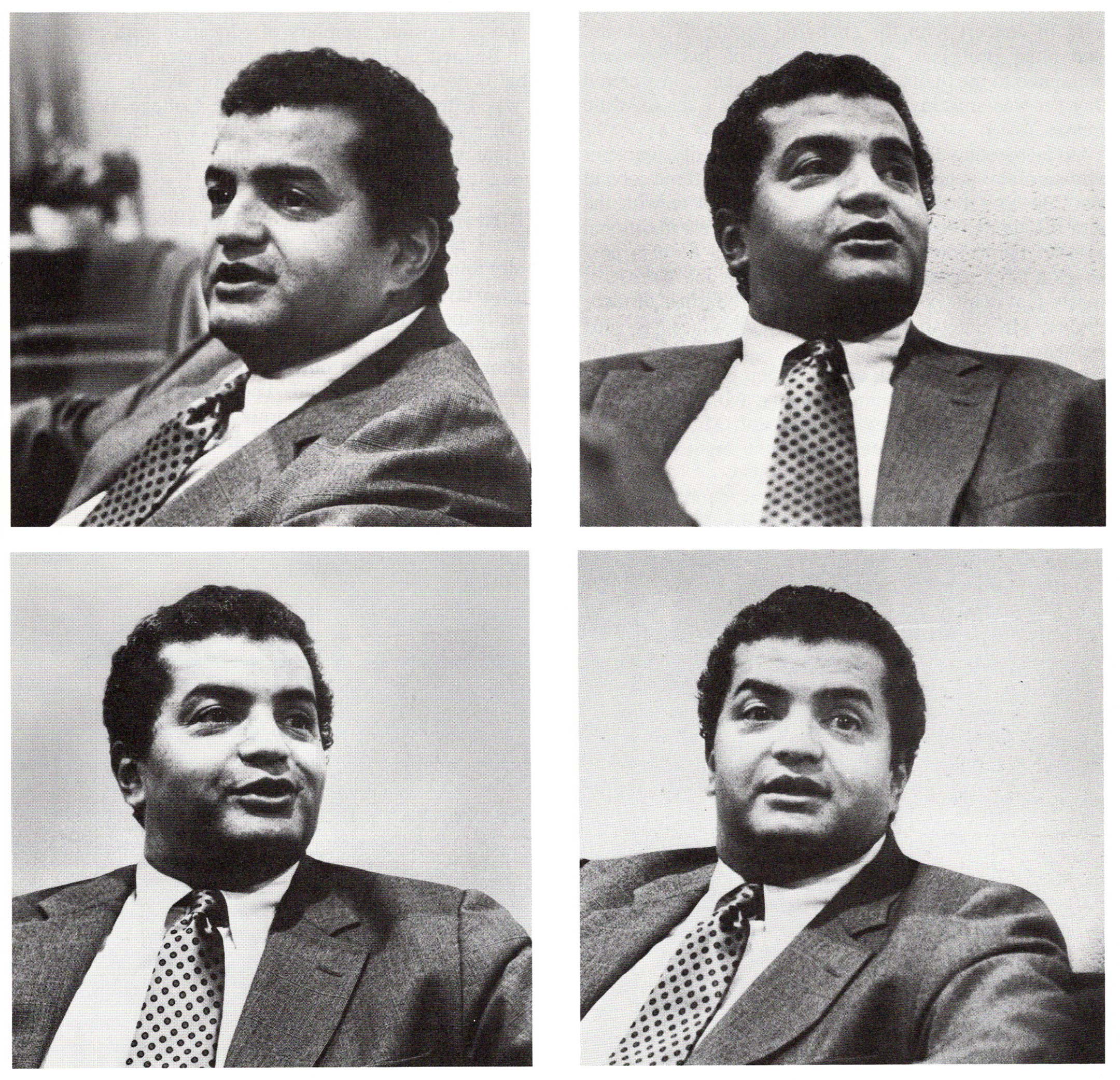 grid of four black and white photographs of donald m stewart