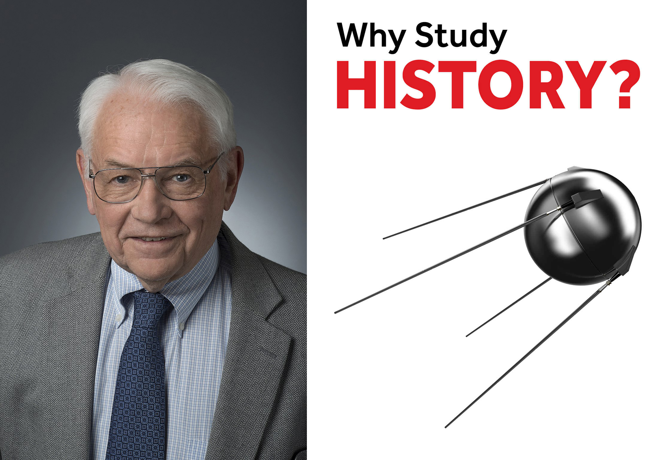 George Mason University professor and author Peter N. Stearns on the left and the cover of his book why study history on the right