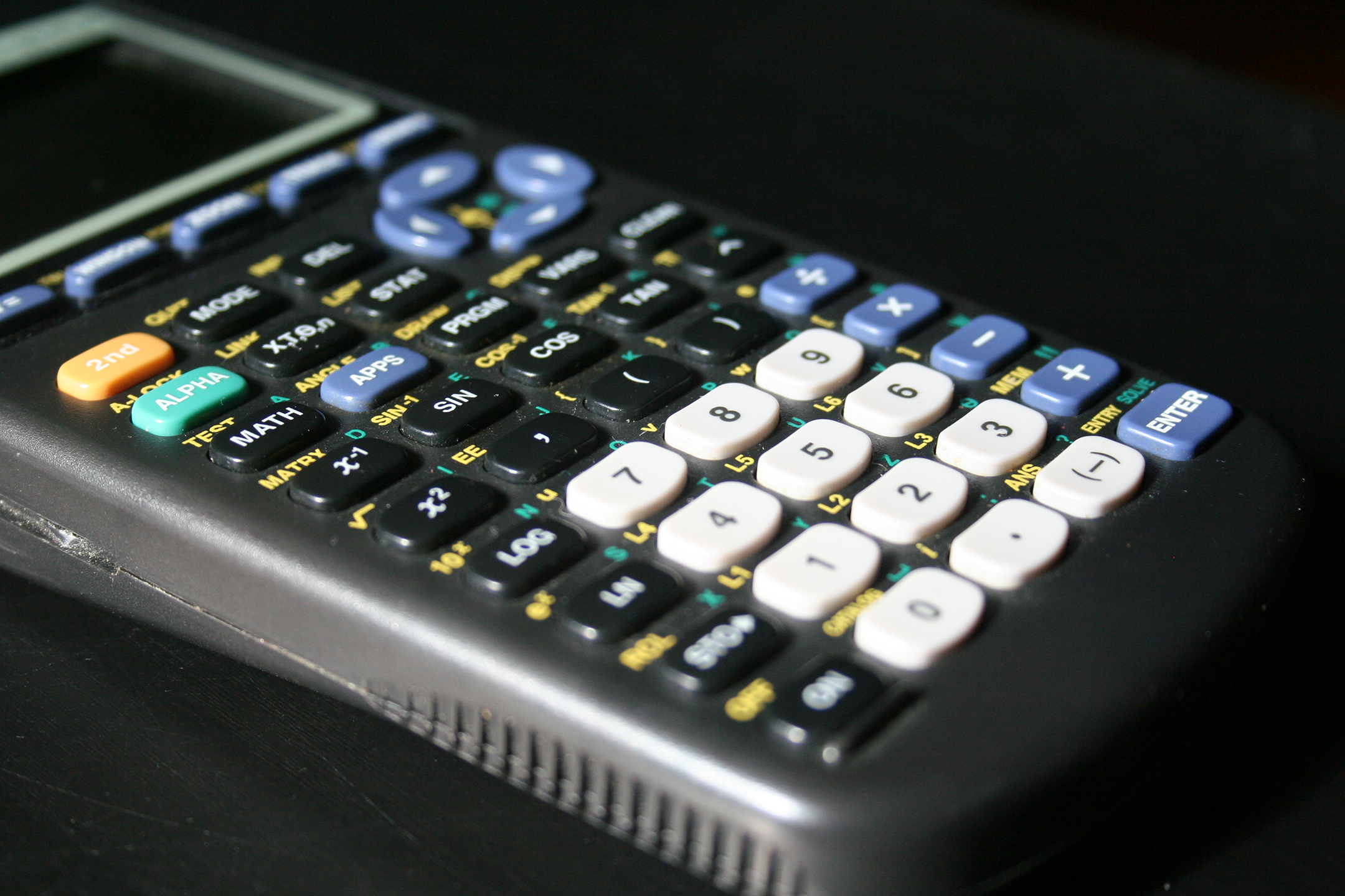 Close up photo of a graphing calculator 
