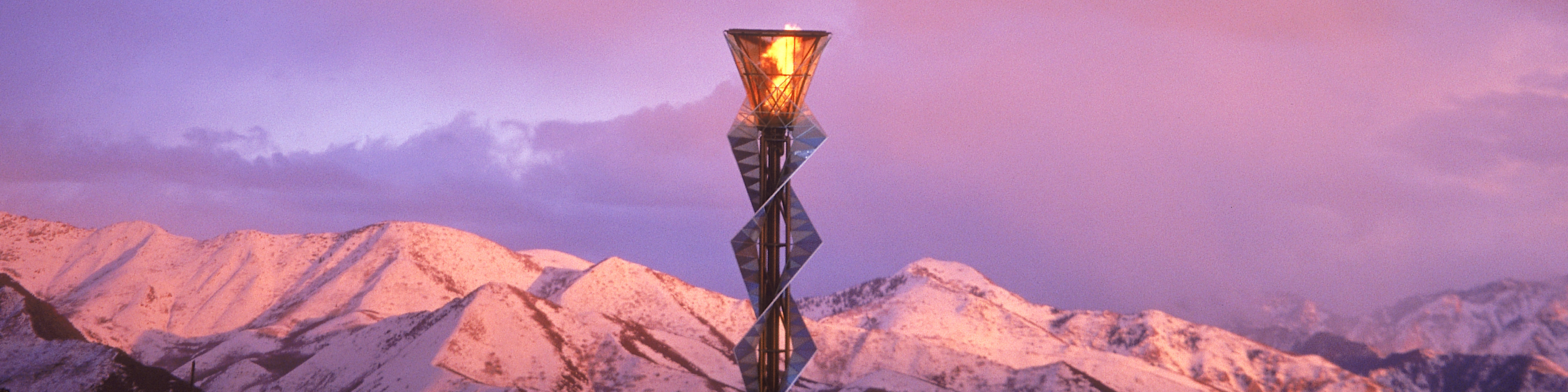 The Olympic Cauldron before the Closing Ceremony of the Salt Lake City Winter Olympic Games at the Rice-Eccles Stadium in Salt Lake City, Utah.