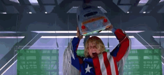 Animated gif of a character in the movie Zoolander throwing a computer on the ground