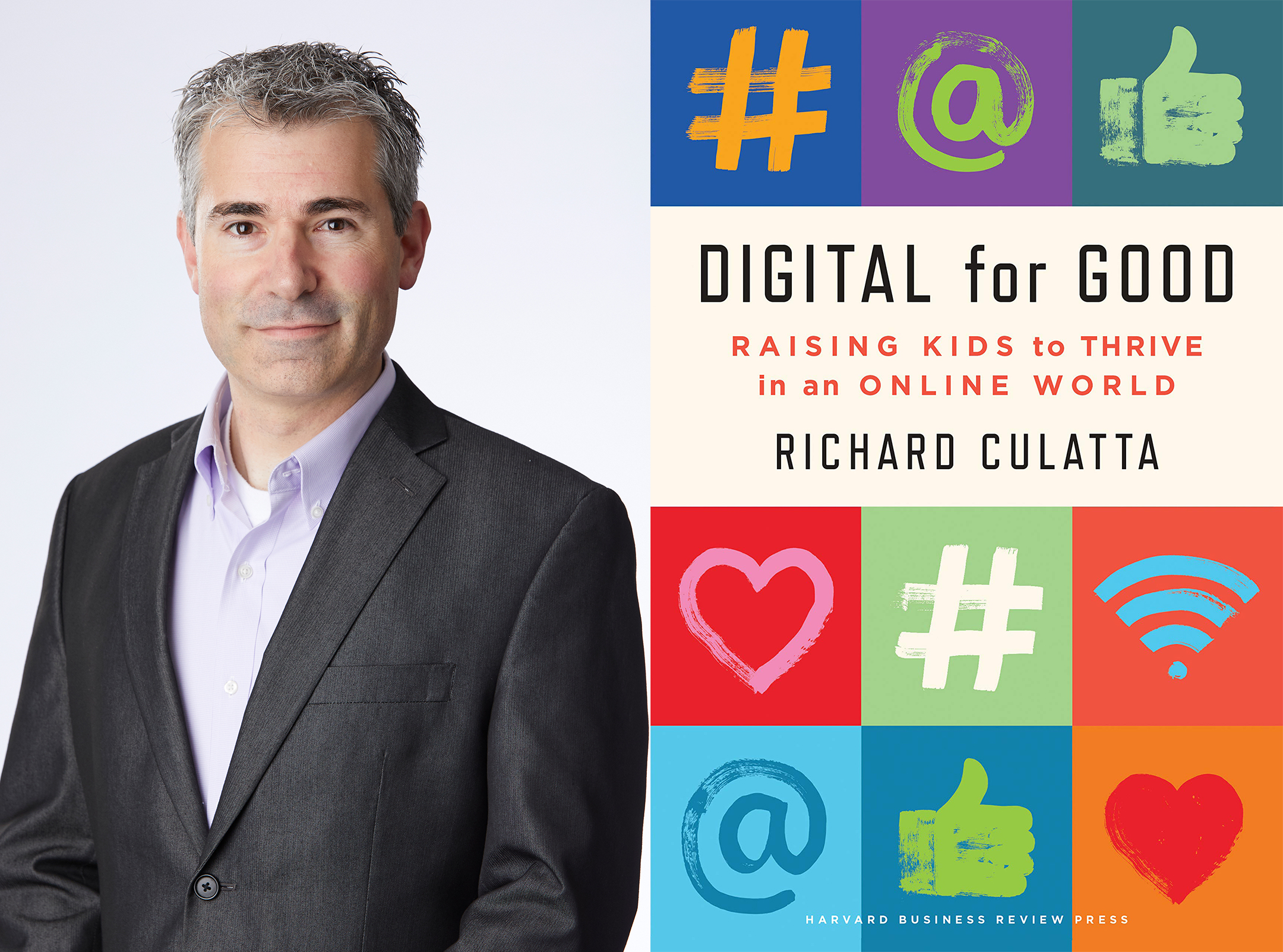 Headshot of Richard Culatta on the left, next to the cover of the book digital for good on the right