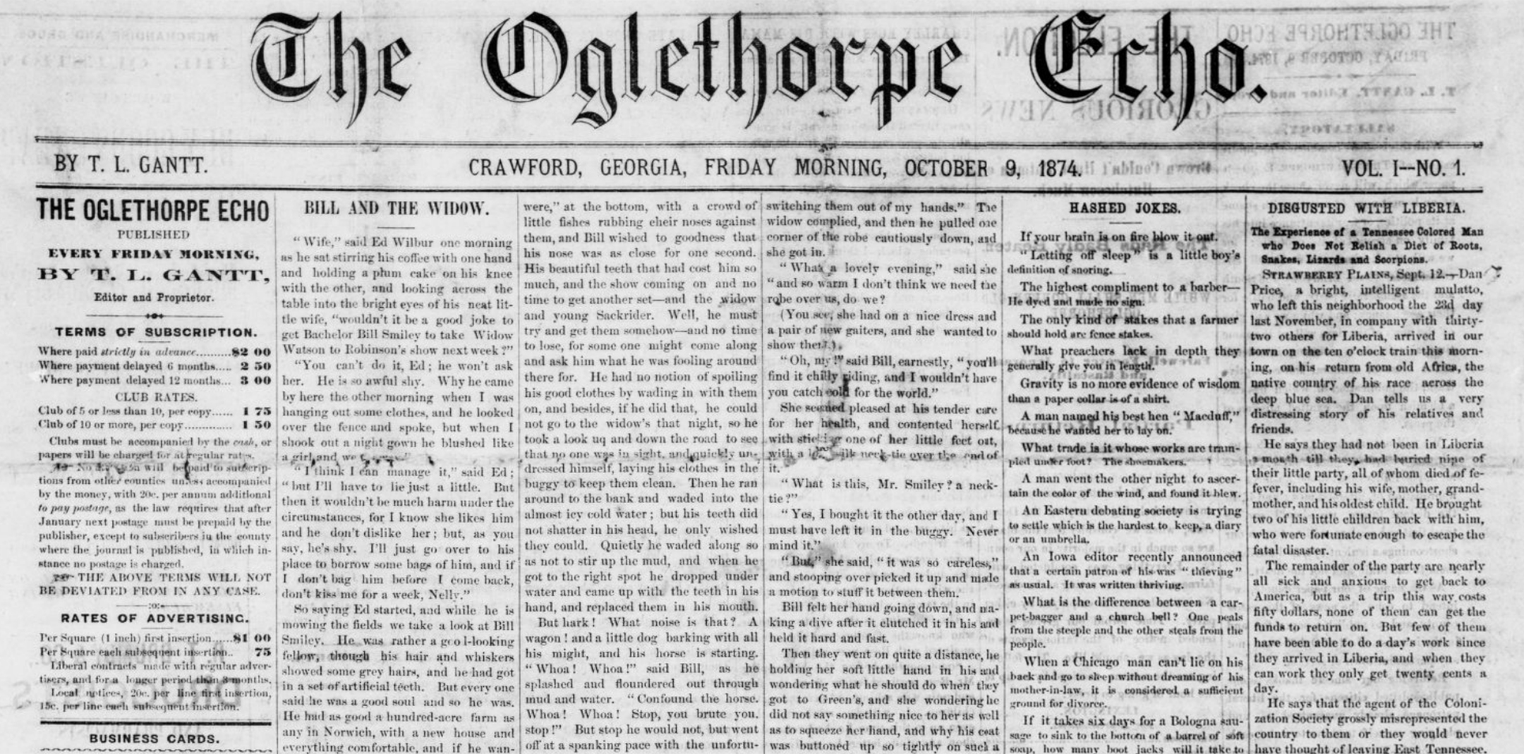 Black and white copy of the front page of a newspaper