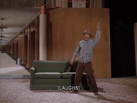 Animated gif of Donald O'Connor's Make 'Em Laugh number from Singin' in the Rain