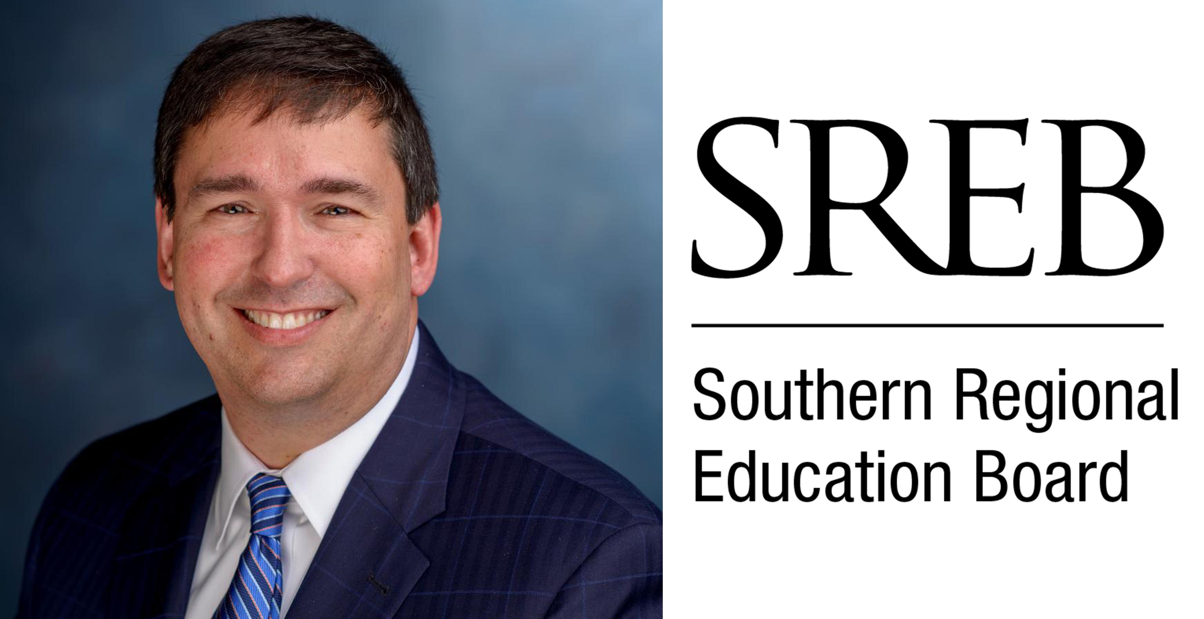 Profile photo of Stephen Pruitt on the left, the Southern Regional Education Board logo on the right