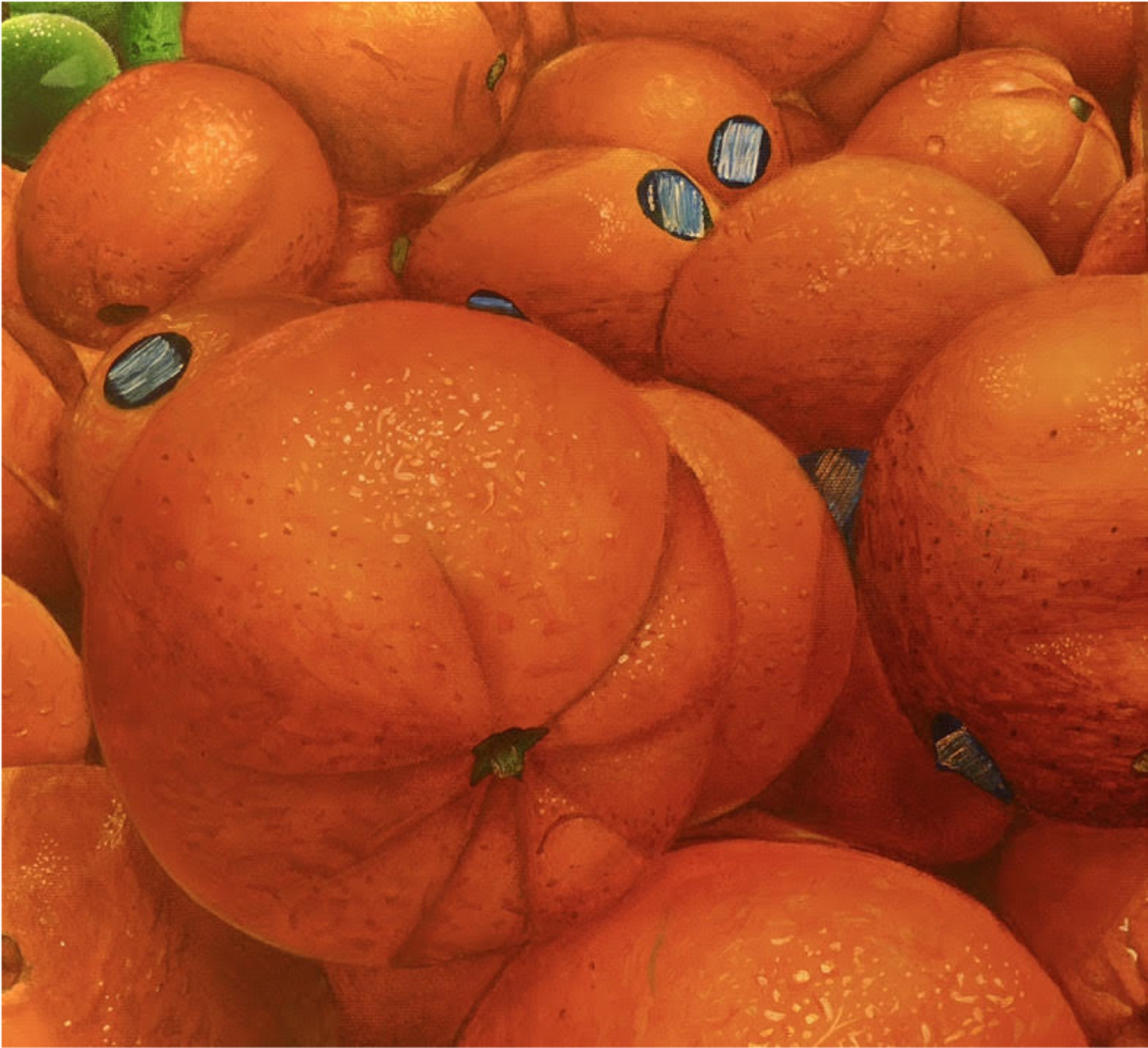 close-up illustration of oranges